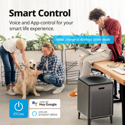 Air Purifier for Large Room Whole Home up to 3,120Ft², HEPA Filter for Smoke, Allergies, Pet Dander, Odor, App-Enabled, AQI, Smart Mode, Timer, 5Yr Warranty, Airmega 400S Graphite
